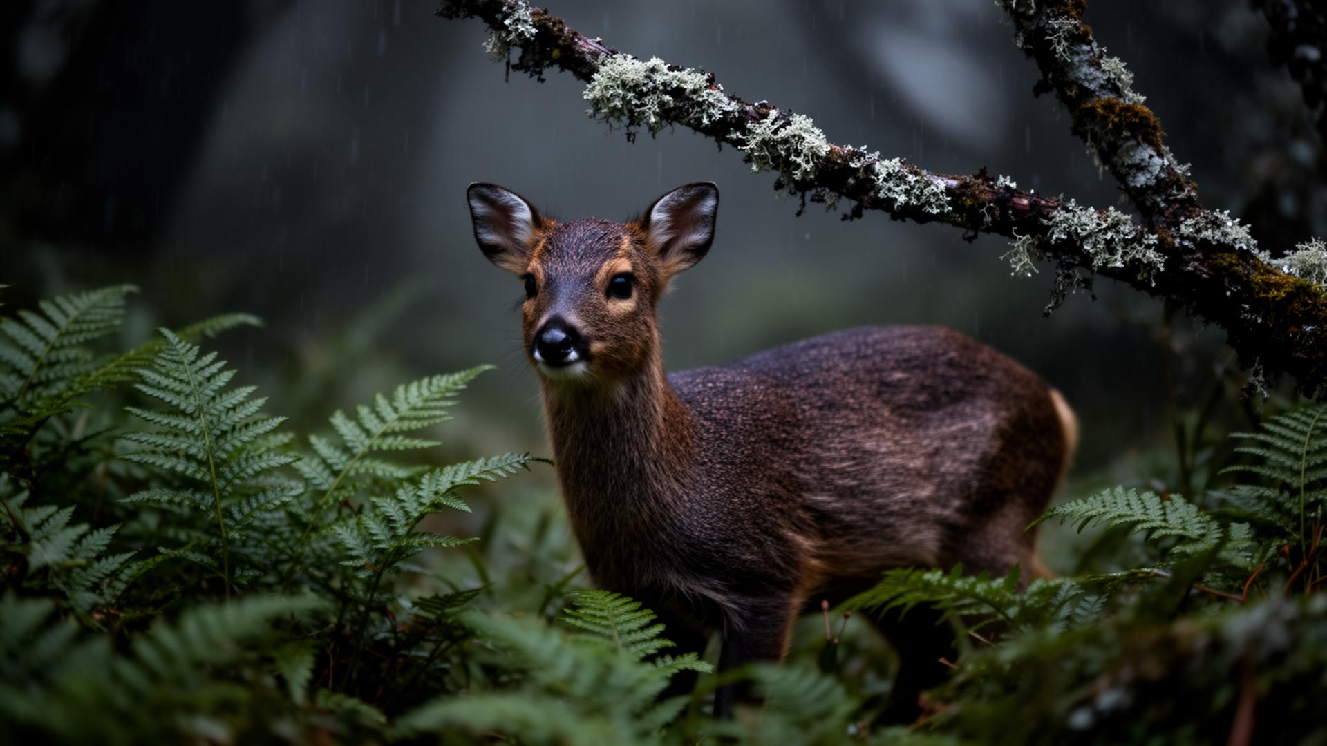 Fauna nativa entre helechos del sotobosque