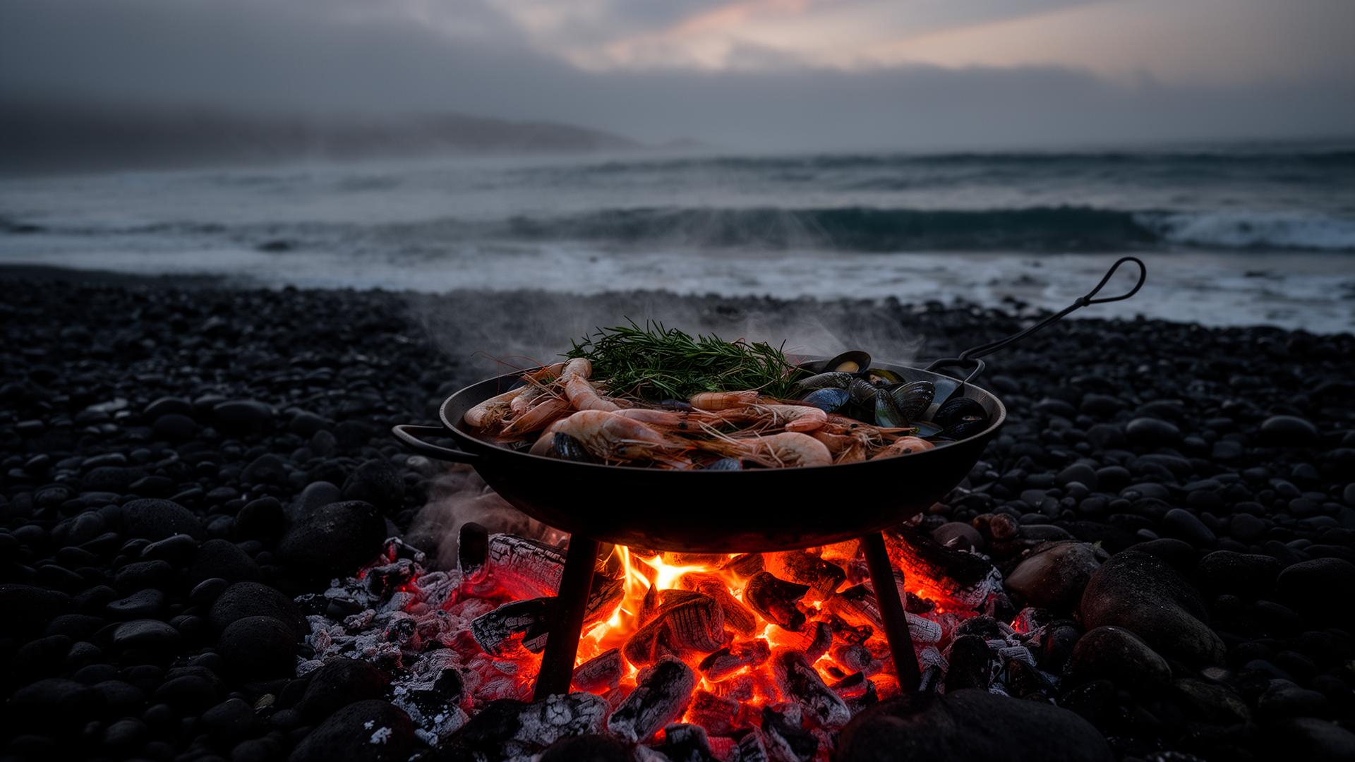Cocina al fuego